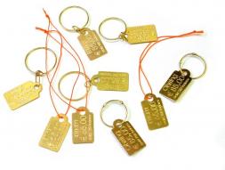 Designer Brosche - goldene Etiketten