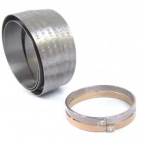 Textbandring Titan mit Doppelschine Gold und Brillanten