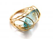 Designer Aquamarinring 750-er Gold