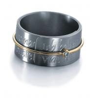 Titan Textbandring, Ringschiene Gelbgold, Brillant Titan Textbandring, Ringschiene Gelbgold, Brillant