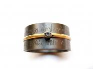 Titan Textbandring, Ringschiene Gelbgold, Brillant