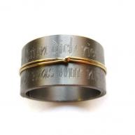 Titan Textbandring, geknotete Ringschiene Gold